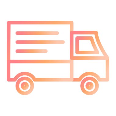 dağıtım kamyonu ikonu vektör çizimi