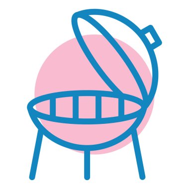 Izgara simgesi vektörü. Plaj yemeği tabelası. izole edilmiş sembol çizimi