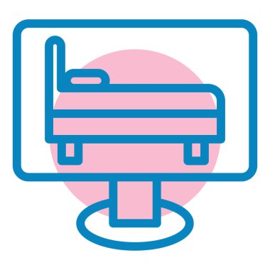 Otel rezervasyonu. Web simgesi basit illüstrasyon