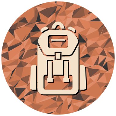 Sırt çantası simgesi. düz resimleme