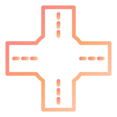 Yol Kavşağı Modern ikon vektör çizimi 