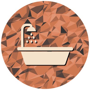 Su damlaları ikonlu küvet. vektör illüstrasyonu