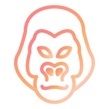 Goril. Web simgesi basit illüstrasyon 