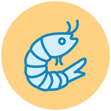 Karides. Web simgesi basit illüstrasyon