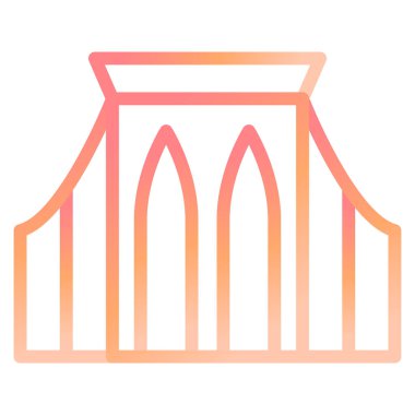  Brooklyn Köprüsü web simgesi basit illüstrasyon