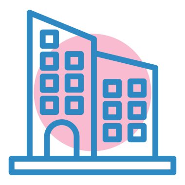 Bina. Web simgesi basit illüstrasyon