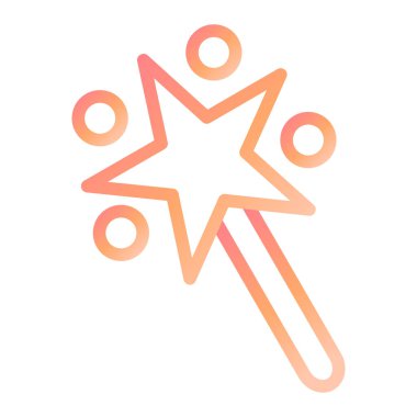 Sihirli değnek ve modern ikon vektör çizimi 