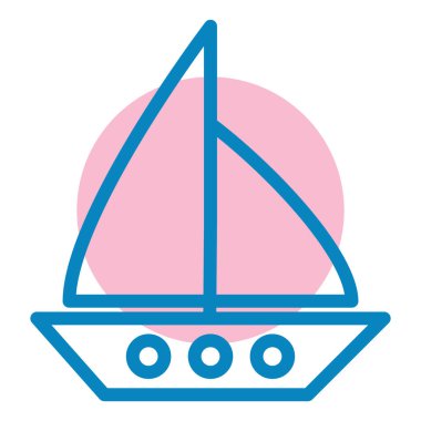 Yelkenli. Web simgesi basit illüstrasyon