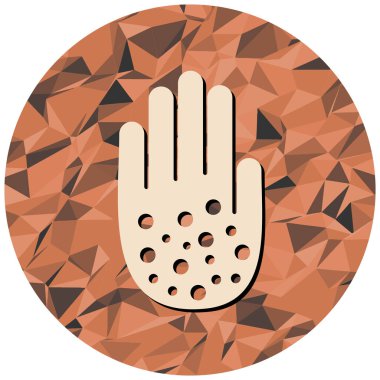 Dur işareti simgesiyle el. vektör illüstrasyonu