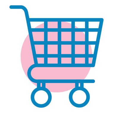 Alışveriş arabası ikon vektör illüstrasyonu