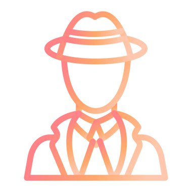 Şapkalı adam, vektör çizimi.