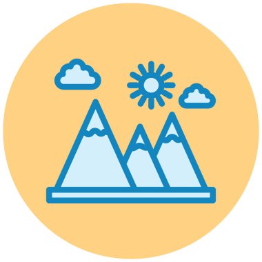 Dağlar. Web simgesi basit illüstrasyon