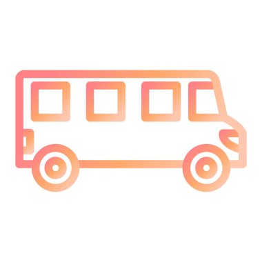 Otobüs modern simge vektör illüstrasyonu