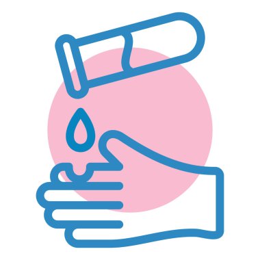 El ele tutuşma ikonu. Web için havlu şişe vektör simgelerinin özet çizimi