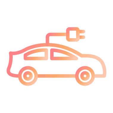 Elektrikli araba simgesi vektör illüstrasyonu