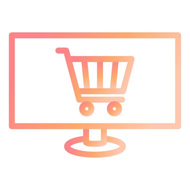 Alışveriş arabası simgesi, vektör illüstrasyonu