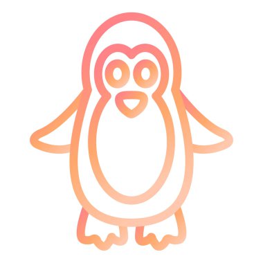Penguen. Web simgesi basit illüstrasyon 