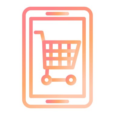  İnternetten alışveriş. Web simgesi basit illüstrasyon 