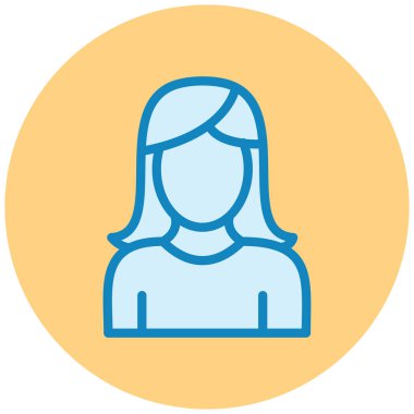 Kadın Avatar. Basit illüstrasyon