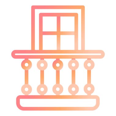 Balkon. Web simgesi basit illüstrasyon 