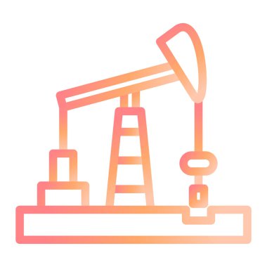 Yağ pompası ikon vektörü. Vinç işareti. izole edilmiş sınır sembolü çizimi