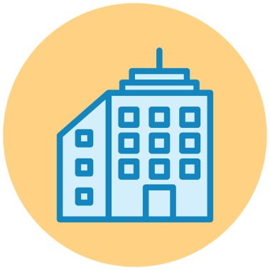 Bina. Web simgesi basit illüstrasyon