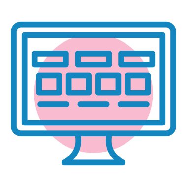 Bilgisayar monitörü. Web simgesi basit illüstrasyon