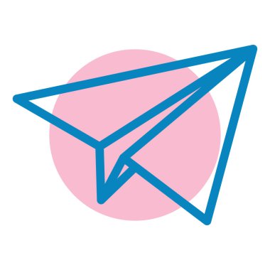 Kağıttan uçak. Web simgesi basit illüstrasyon