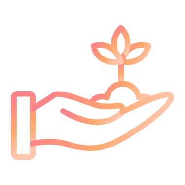 Eller bitkisel çizgi vektör simgesini tutuyor