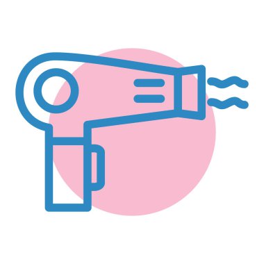 Saç kurutma makinesi. Web simgesi basit illüstrasyon