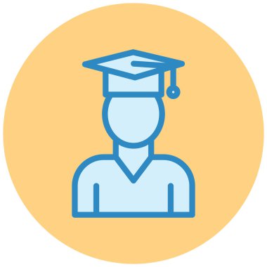 Mezun. Web simgesi basit illüstrasyon