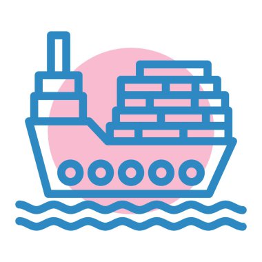 Gemi. Web simgesi basit illüstrasyon