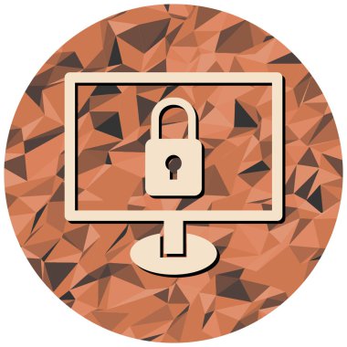 Güvenlik sistemi simgesi. Web tasarımı için asma kilit vektör simgelerinin düz çizimi