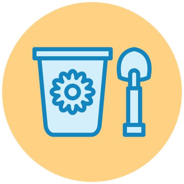 Kürekli kova. Web simgesi basit illüstrasyon