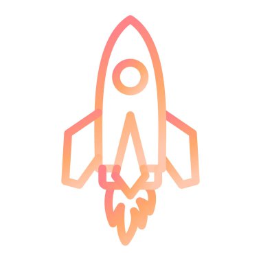 Roket. Web simgesi basit illüstrasyon 