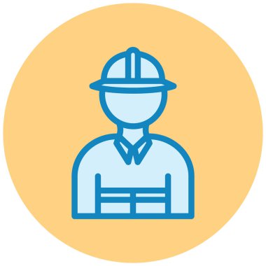 İnşaat işçisi ikonu. Web için basit miğfer vektör simgeleri çizimi