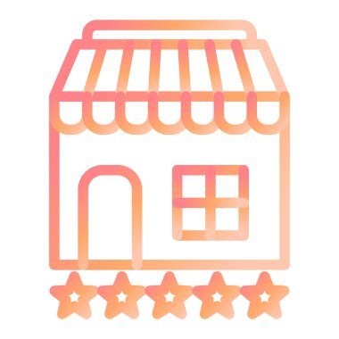 Shop Review modern ikon vektör çizimi