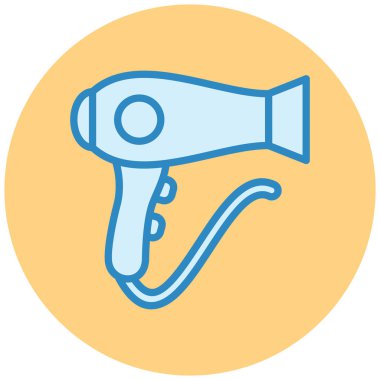 Saç kurutma makinesi. Web simgesi basit tasarım