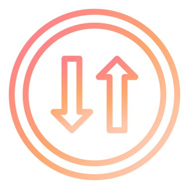 Çift Yönlü Yol vektör simgesi Modern basit illüstrasyon