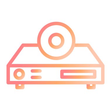 dvd oynatıcı simgesi, vektör illüstrasyonu basit tasarım