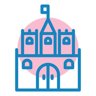 Şato. Web simgesi basit illüstrasyon