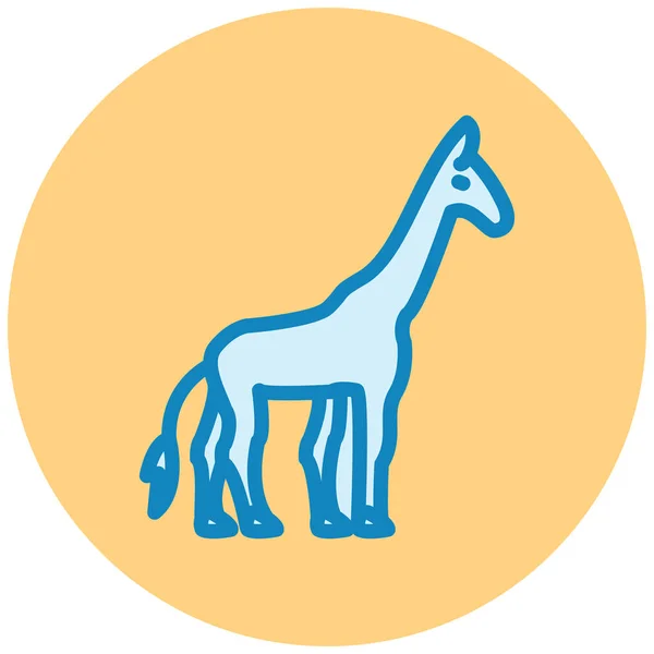 Zürafa Yassı Simgesi Vektör Illüstrasyonu — Stok Vektör