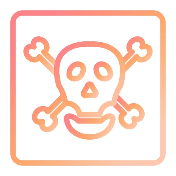 Skull Vector Thin Line Icon — Stock Vector