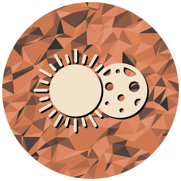 Ay ve Güneş ikonu, vektör çizimi basit tasarım