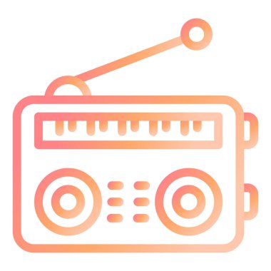 Radyo. Web simgesi basit illüstrasyon 