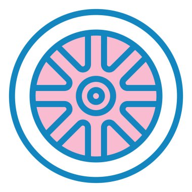 Tekerlek simgesi vektör illüstrasyonu