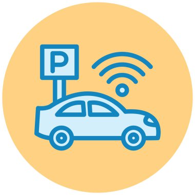 Araba Sür. Basit illüstrasyon