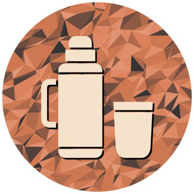 Şişe simgesi. Web tasarımı için kahve fincanı vektör simgelerinin düz çizimi