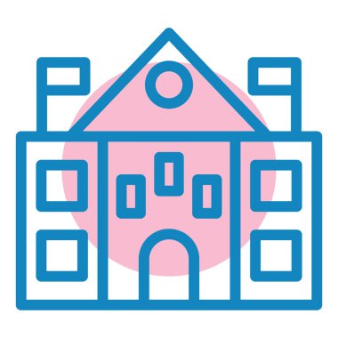 Bina. Web simgesi basit illüstrasyon