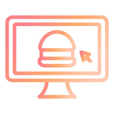 Çevrimiçi Gıda Modern ikon vektör çizimi 